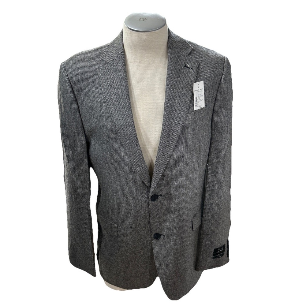 saks fifth avenue Cashmere Blazer Grey 42L Slim Fit Mens Suit Jacket MSRP 1195